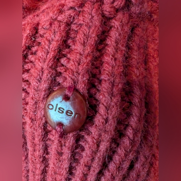 Olsen Europe Red Maple Cable Cotton Knit Sweater Size XL NWT - Picture 11 of 14